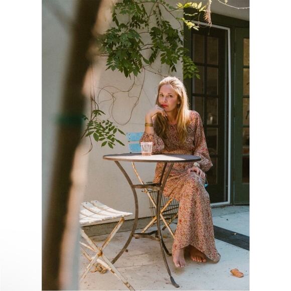 NEW Doen Bellflower Maxi Dress Sz XS  Clay Floral   100% Silk - Picture 11 of 11